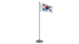 Low-poly South Korean flag, 3D Blender model with quads. Perfect for CG visualizations.