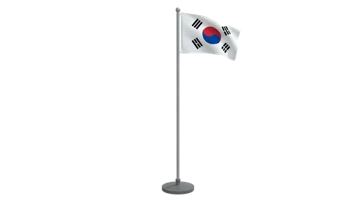 Low-poly South Korean flag, 3D Blender model with quads. Perfect for CG visualizations.