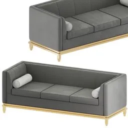 Gray velvet couch modern luxury
