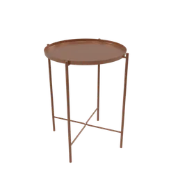 High-quality 3D model of a modern copper side table, ideal for interior design visualizations in Blender.