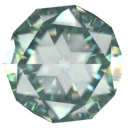 Reflective procedural diamond material for 3D rendering with customizable IOR, color, roughness, and reflection controls.