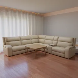 Beige Recliner Sectional