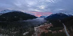 Colorful Sunset Mountain Valley