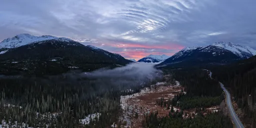 Colorful Sunset Mountain Valley
