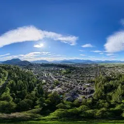 Sunny Day City Aerial Sky