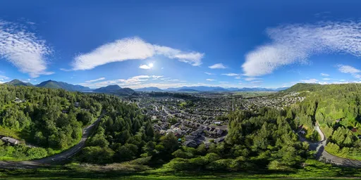 Sunny Day City Aerial Sky