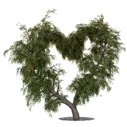 Low Poly Heart-Shaped Autumn Tree