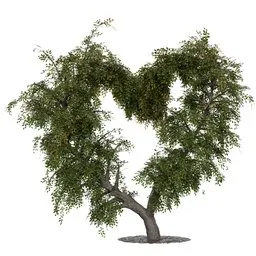 Low Poly Heart-Shaped Autumn Tree