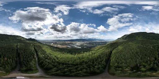 Aerial Clouds Valley Landscape