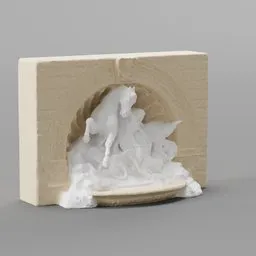 Detailed 3D printed model of a historic fountain for Blender artists and sculptors.