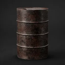 Rusty Metal Oil Barrel