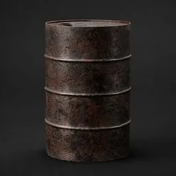Rusty Metal Oil Barrel