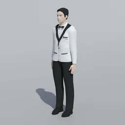 Low Poly Man in Suit
