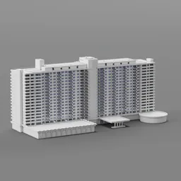 Modern White Building Wide