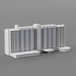 Modern White Building Wide