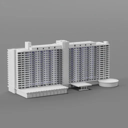 Modern White Building Wide