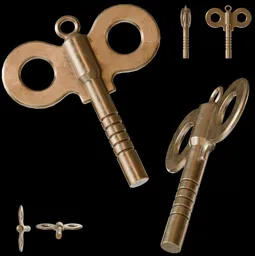Polished Brass Wind-Up Key