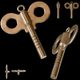Polished Brass Wind-Up Key