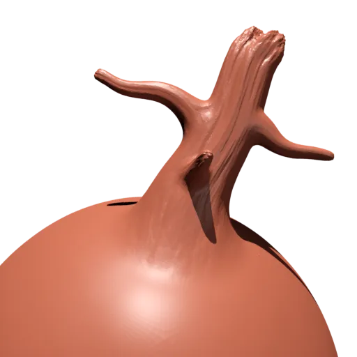 Blender 3D sculpting brush for creating detailed tree stump textures on 3D models.