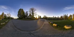 Residential City Street Sunset