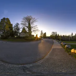 Residential City Street Sunset