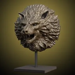 Decorative Lion Bust Sculpture