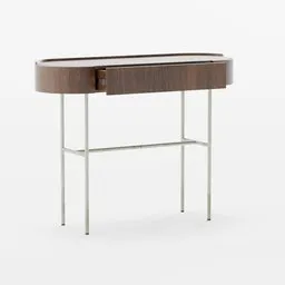 Leather and wood console