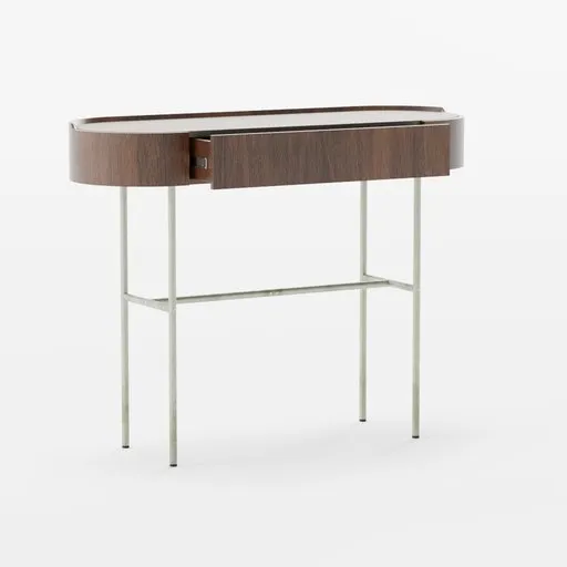 Leather and wood console