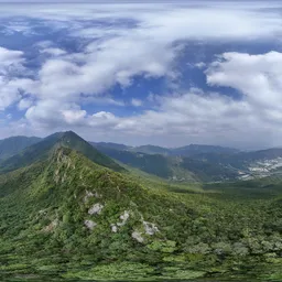 Green tree mountain cloud bluesky