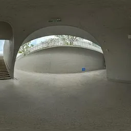 Indoor stairwell on a cloudy day