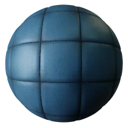 Square Stitch Leather Blue