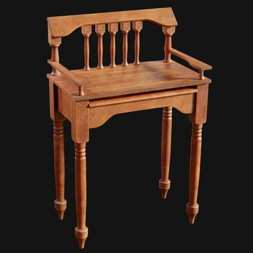 Unusual Rustic Galleried Side Table