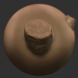 Blender 3D sculpting brush creating detailed wood texture for 3D model trees and creatures.