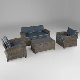 4-Piece Outdoor Rattan Furniture Set