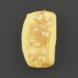 Realistic Blender 3D model of a peanut-topped biscuit with detailed texture.