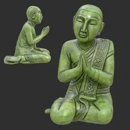 Antique Burmese Monk Statue Jade