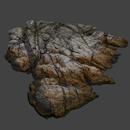 Detailed 3D model of rocky coastline for Blender with realistic textures and natural features.