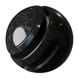 Glossy Dark Black Marble