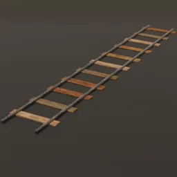 Rail Track Line with Wooden Blocks