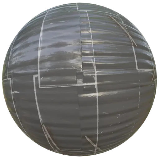 High-resolution PBR corrugated metal texture for 3D modeling and rendering in Blender, with natural weathering effects.
