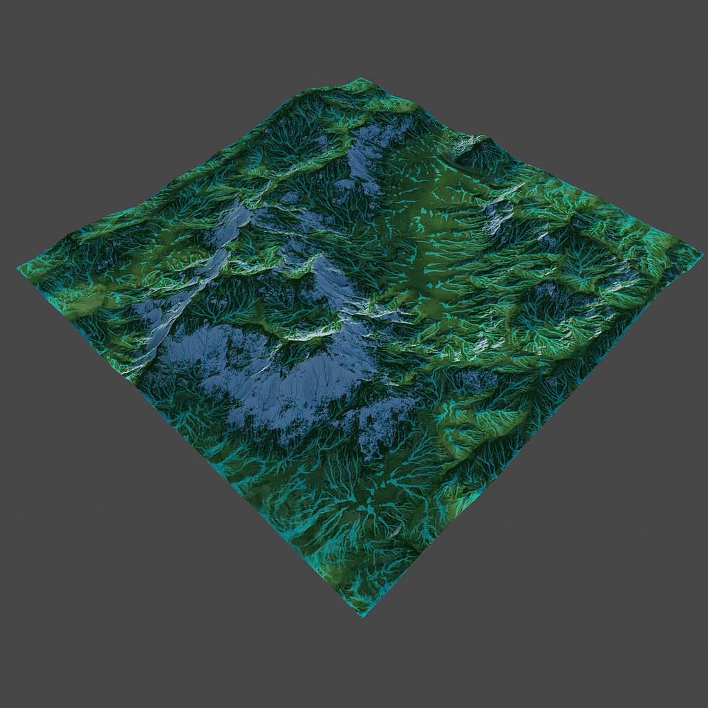 Mountain melt snow tile | Terrains models | BlenderKit