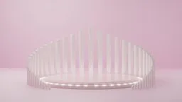 Versatile 3D modeled circular podium with illuminated base for product display, ideal for Blender visualization.