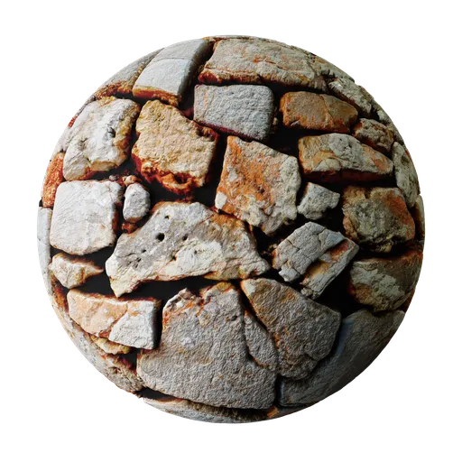 An old stone wall made of rough stones