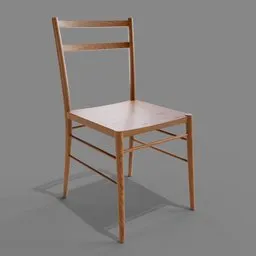 Classic wooden chair 3D model with elegant design, ideal for interior rendering, created in Blender.