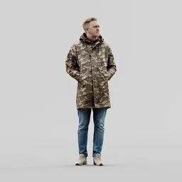 Guy in a camouflage coat