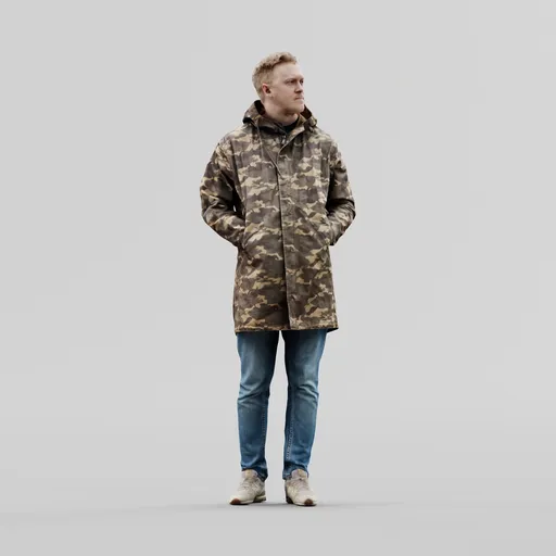 Guy in a camouflage coat
