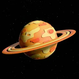 Stylized cartoon Saturn
