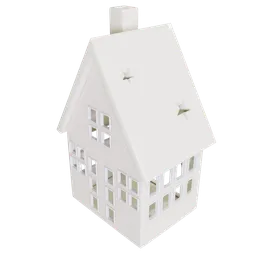 Realistic 3D model of a small decorative house showcasing detailed textures, perfect for Blender art projects.