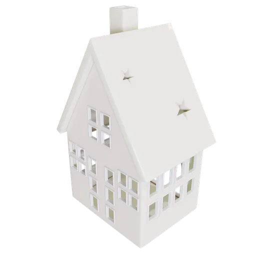 Realistic 3D model of a small decorative house showcasing detailed textures, perfect for Blender art projects.
