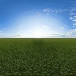 Green grass cloudy blue sky pure sky